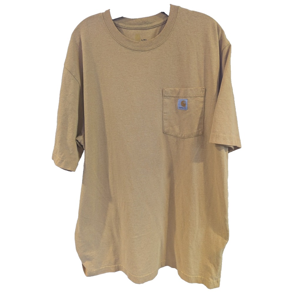 Carhartt Men's‎ Tan LT T-Shirt Loose Fit Short Sleeve Heavyweight Pocket K87